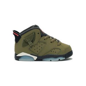 RARE TRAVIS SCOTT x AIR JORDAN 6 Retro ‘Olive’ Green Toddler Sneakers